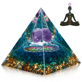 Orgonite Pyramid, Orgone Pyramid, Reiki Crystal Pyramid, Spiritual Gifts for Energy, Chakra, Meditation, Yoga, Home Decor (6 cm)