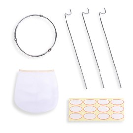 Birdtown Traders Jelly and Jam Strainer Stand with Bag. Reusable Filter Bag Perfect for Straining Nut Milks, Soups, Yogurts and Purees. Comes with 12 jar labels.