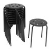 Pinelicorn 10 Pack Black Plastic Stack Round Stools 17.7In Backless