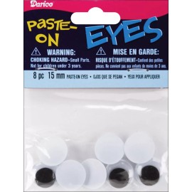 Darice Paste On Wiggle Eyes 15mm Black