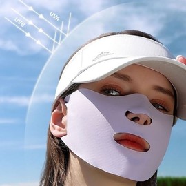 Breathable Mouth-Open UV Protection Face Cool Mask for Outdoor Activities Face Cool Mask (Skin) 4ea