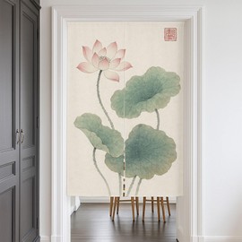 Feblilac Japanese Noren Doorway Curtain Asian Traditional Ink Painting Doorway Curtain Cotton Linen 33.5"x 55" Door Curtain Tapestry for Kitchen Bistro Partition Shading Home Decorative