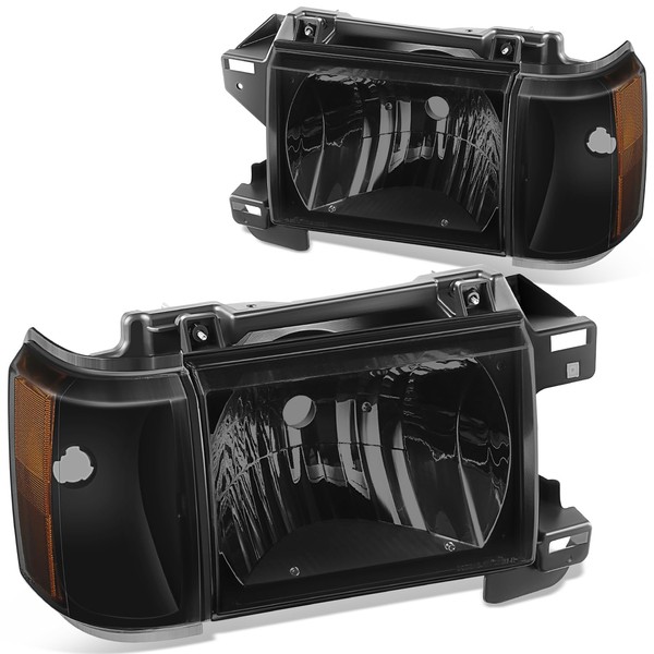 DNA MOTORING Headlamps Headlight Assembly Compatible With Ford Bronco F150