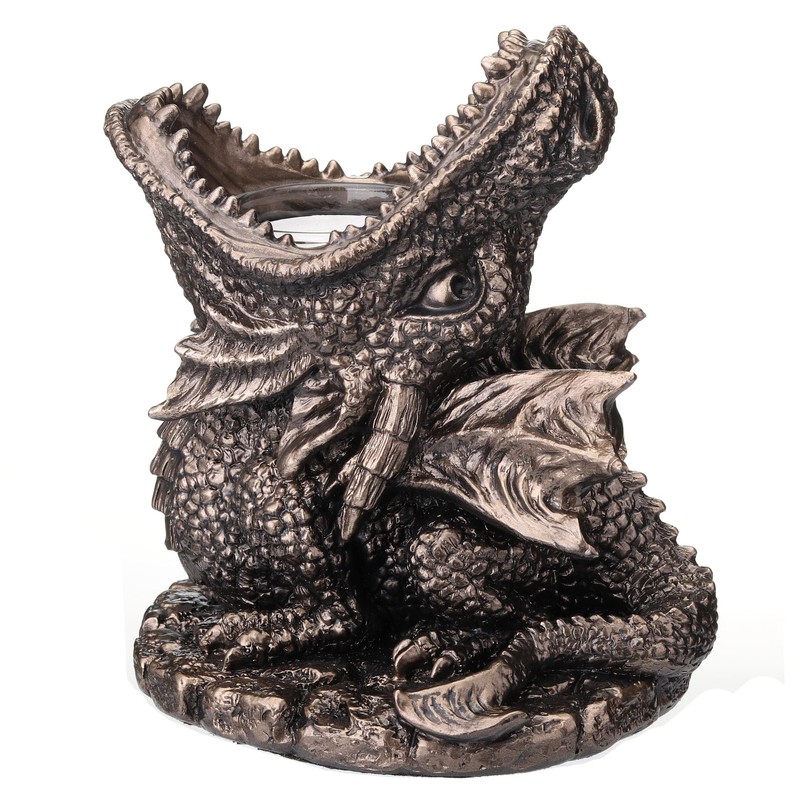Veronese Design 5 1/4 Inch Dragon Breath Tealight Candle Holder