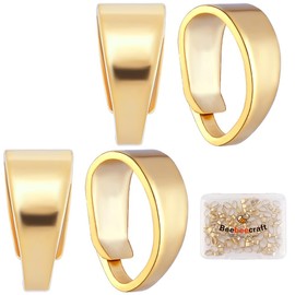Beebeecraft 1 Box 100Pcs Real 24K Gold Plated Pinch Bail Connector Snap on Bails Dangle Pinch Clip Bail Clasp Pendant Pinch Bails Connector for Jewelry Making Necklaces Charms Supplies DIY Crafts