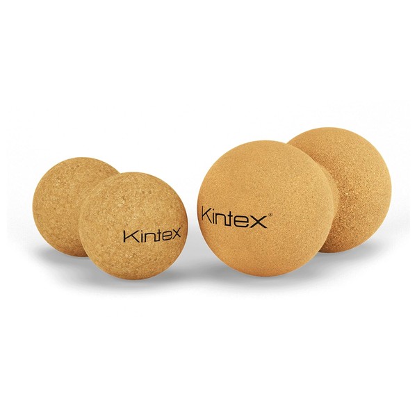Kintex Cork Fascia Peanut, 13.5 cm or 16 cm, Duoball for Self-Massage, Self-Massage, Fascia Ball with All-Round Groove for the Spine