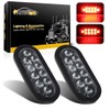 Partsam 2Pcs 6 Inch Oval Red Led Trailer Tail Lights
