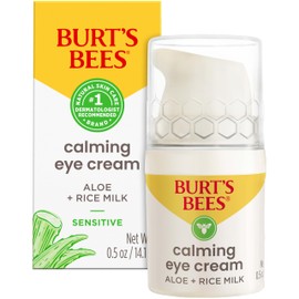 Burt's Bees Calming Eye Cream With Aloe and Rice Milk, Moisturizes Without Causing Redness or Irritation, 98.7 Percent Natural Origin Skin Care, 0.5 oz. Bottle
