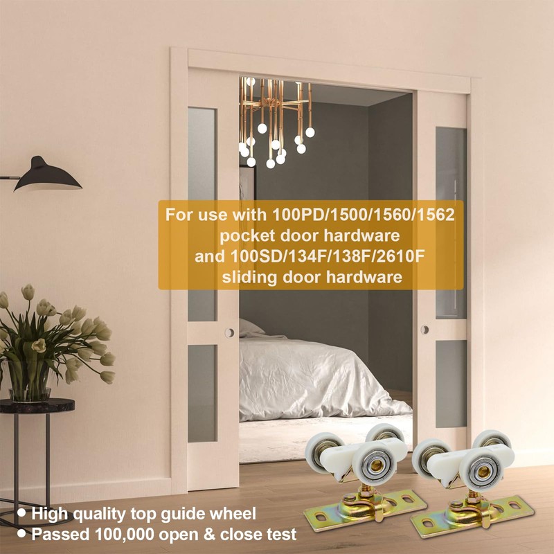 Pocket Door Rollers Replacement with 1" O.D. Wheels, Compatible with