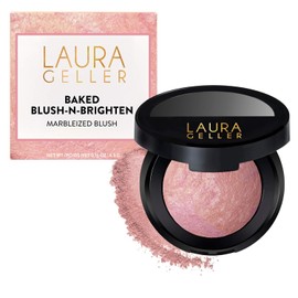 LAURA GELLER NEW YORK Baked Blush-n-Brighten Marbleized Blush for Cheeks - Natural Finish - Buildable Color (101 Ethereal Rose)