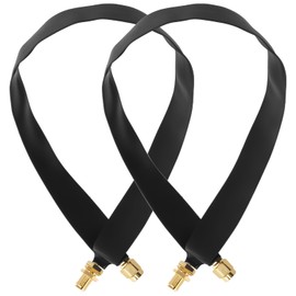 QWORK® Pack of 2 30 cm SMA Window Coaxial Cable, Flat Cable SMA Male to Female Compatible with Helium Miner Antenna, 4G LTE Antennas