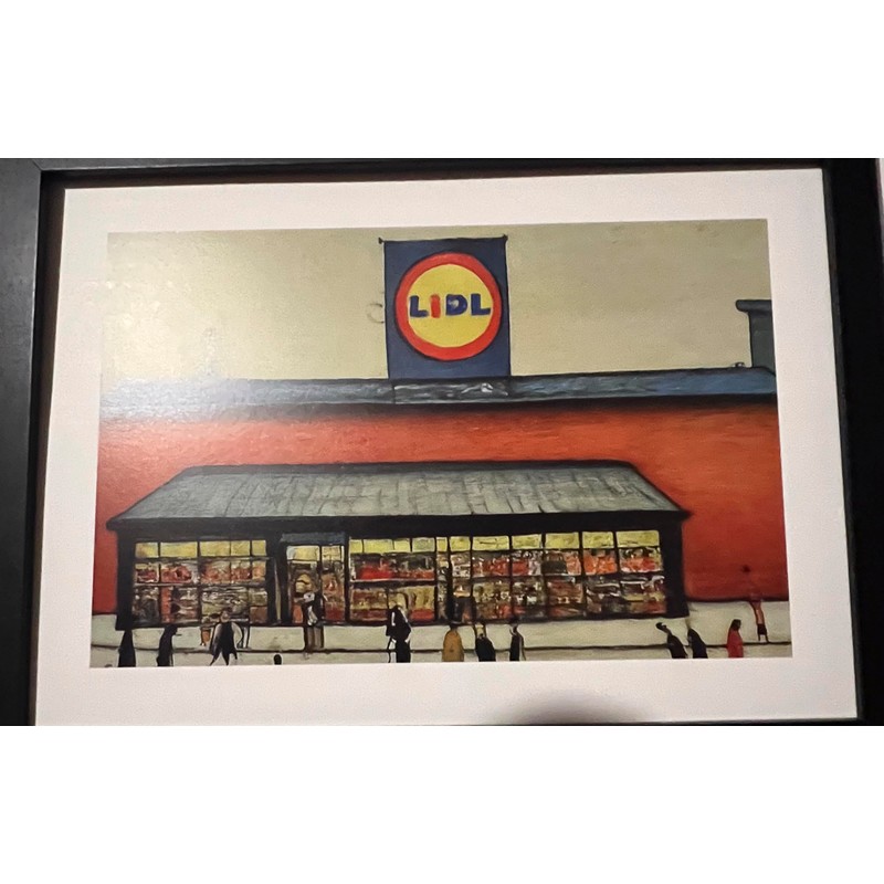 Lowry-Style Framed Print. Beautiful Black Ash Frame (Lowry, LS Lidl)