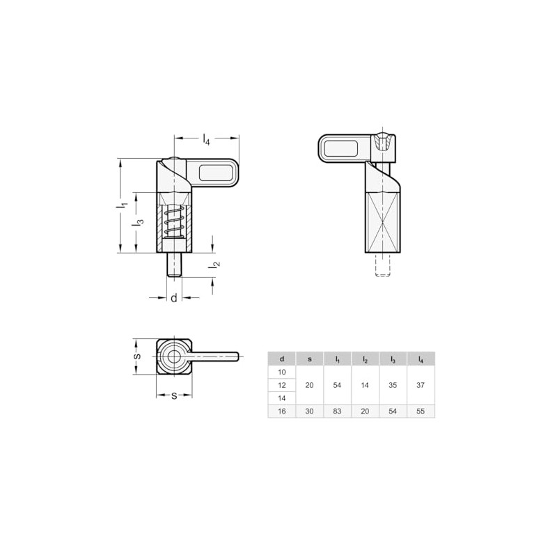 Ganter Normelemente Spring latch for welding, door latch - GN