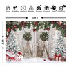 Msocio 10x8ft Polyester Christmas Photography Backdrop Winter White Barn Wood