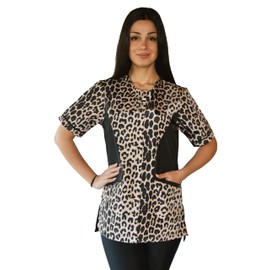 Ladybird Line Leopard Print Waterproof Pet Grooming Smock for Pet Groomers (X-Large)