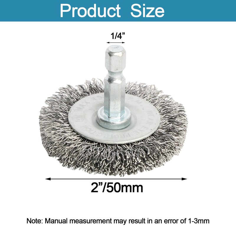 Hiqalty 10pcs 2" Stainless Steel Wire Wheel Brushes Kit for
