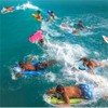 Inflatable Surfing Board with Handles Surfing Body Board Folding Beach