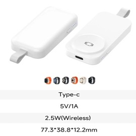 Unbranded High Quality Travel External 1000mAh Portable Wireless Charger for Smart Watches