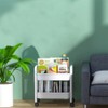 Melody House 2-Tier Utility Rolling Cart Storage Organizer Sofa Side