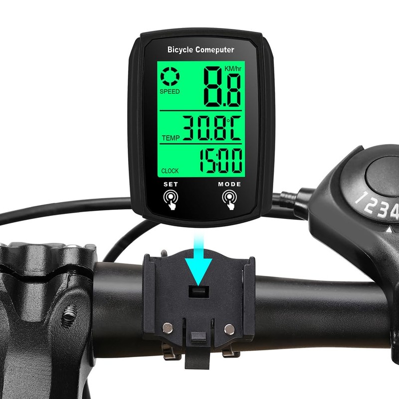 Wired Bike Computer LED Digital Bicycle Speedometer Touchscreen Cycling Computer