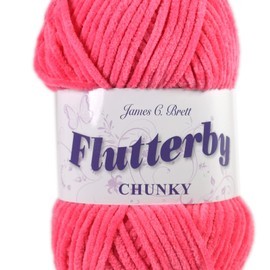 James C Brett Flutterby Chunky 100g Knitting Yarn - B47 Rose Pink