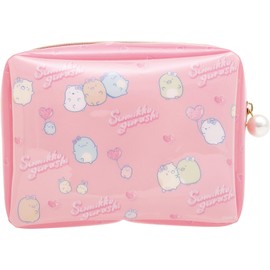San-X FE41301 Sumikko Gurashi Sumikko Cosmetic Pouch, Pink, H4.7 x W 6.3 x D 2.4 inches (120 x 160 x 60 mm)