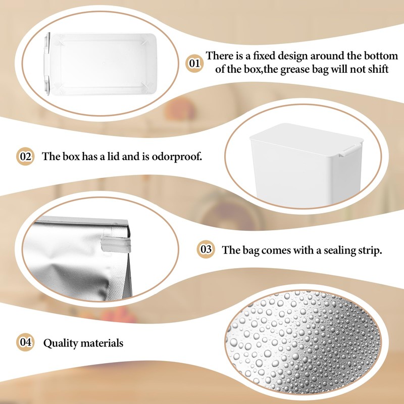 Hushee Set of 26 Grease Container for Kitchen with 25