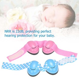 Riloer Baby Sleep Hearing Protector,Baby Earmuff & Case Combo, Baby Soft Ear Protectors, Children's Folding Ear Gloves, Baby Soundproof Earmuffs, Suitable for Babies Under 2 Months，blue