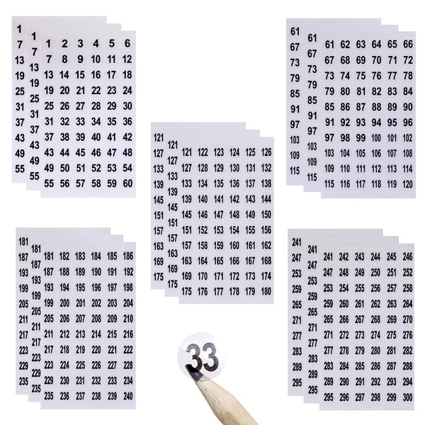 Mini Skater 15 Sheets 1 to 300 Small Round Clear