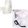 VIVIQUEN White Double Faced Satin Ribbon with Gold Edge, 1”
