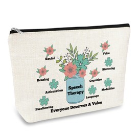 Speech Therapy Gifts Speech Language Pathologist Makeup Bag Speech Therapist Gifts for Women SLP Cosmetic Bag Christmas Birthday Graduation Gifts for SLP Occupational Therapy Speech Pathology Gift