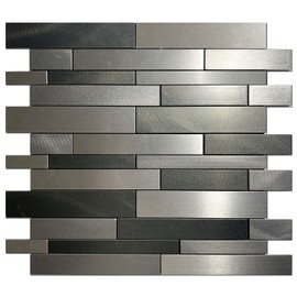 Weimeisc 10 Sheets Peel and Stick Backsplash Tile for Kitchen, Self-Adhesive Mosaic Tile, Stick on Bathroom Vanities，Fireplace Décor, Laundry Table(11.25" X 12.7") (Light Dark Gray Series)
