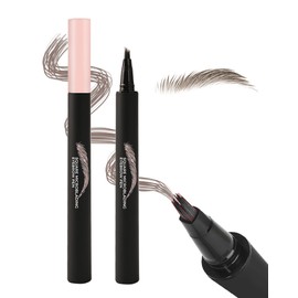 Microblading Liquid Eyebrow Pencil, Waterproof Smudgeproof Multiple Fork Tip Angled Wild Tinted Brow Pen, Filler Dye Eye Brow Pencil Thin Hair Like stroke for shaping,Women Makeup Last All Day-01Brown