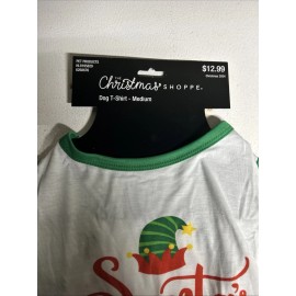 Christmas Shoppe Medium "Santa's Favorite Elf" dog shirt-new