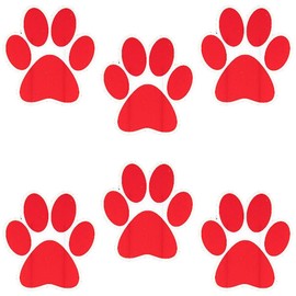 Fun Express Red Paw Print Yard Signs, 8" x 8 1/2", Perfect for Pet Lovers, Events, and Celebrations, Durable Outdoor Decoration - 6 Pieces