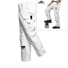 Portwest S817 Elasticated Painters Workwear Protection Pants White, Medium