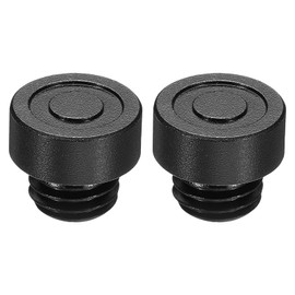 PATIKIL 15mm Rod Plug, 2 Pack M12 Rod End Male Thread Aluminum Alloy Protective Rod Cap Screw Stopper for 15mm Rail Support System, Black