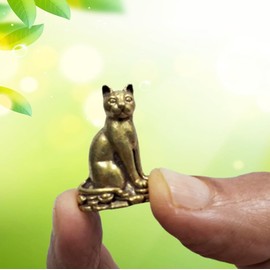 Purpledip Rare Miniature Brass Figurine Cat: Collectible Statue With Detailed Very Fine Workmanship (12699Q)