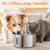 Adorabby Stainless Steel Cat Water Fountain, 135oz/4L, Ultra-Quiet
