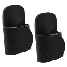 MAGICLULU 2pcs Stethoscope Holder for Scrubs PU Stethoscope Hip Holder with Sturdy Clip Lightweight Portable Storage for Medical Professionals Black