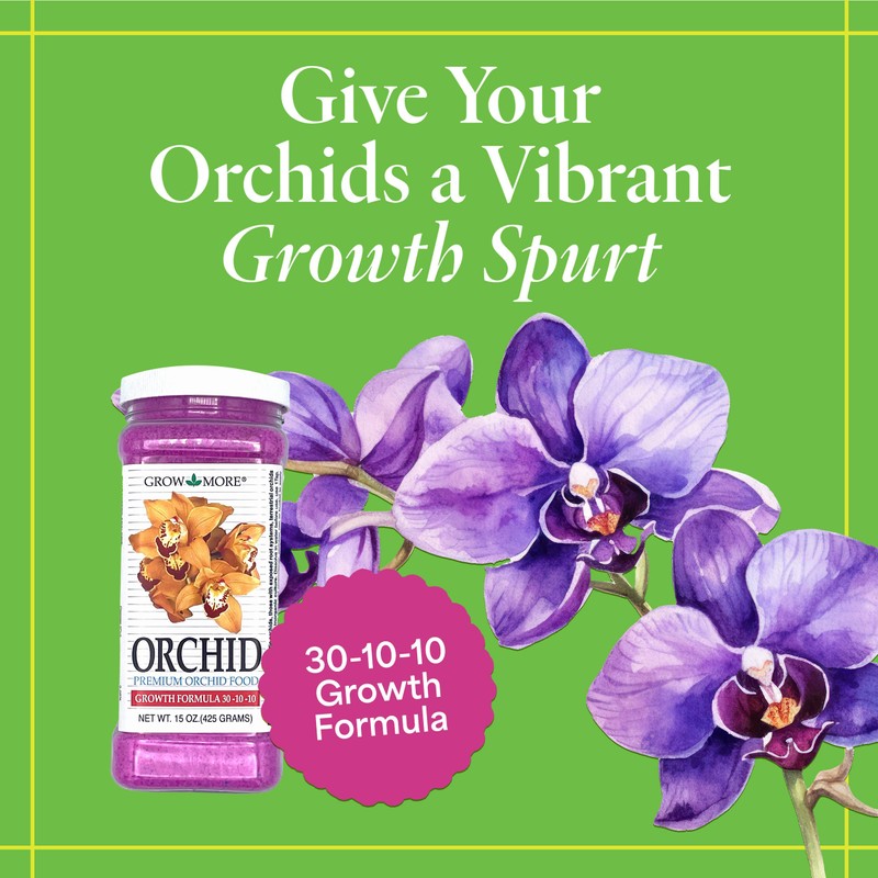 Grow More Premium Growth Formula 30-10-10 Orchid Food Fertilizer -
