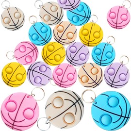 24 packs Funny Christmas Present Mini Sport Basketball fidgets Bubble Toys for Kids Children Classroom Students Gifts from Teacher,Baskeyball Birthday Party Favors