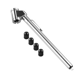 CZC AUTO Pencil Tire Pressure Gauge, Dual Head Trucks Air Gage, Accurate Mechanical Dually Chuck Wheel Service Checker, Stainless Steel Stem for Car RV ATV Motorcycle Bike, 10-120PSI (Silver, 1 Pack)