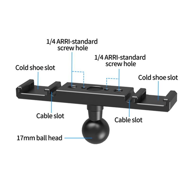 CS PRIORITY Multi Functional Dual Cold Shoe Expansion Bracket Metal