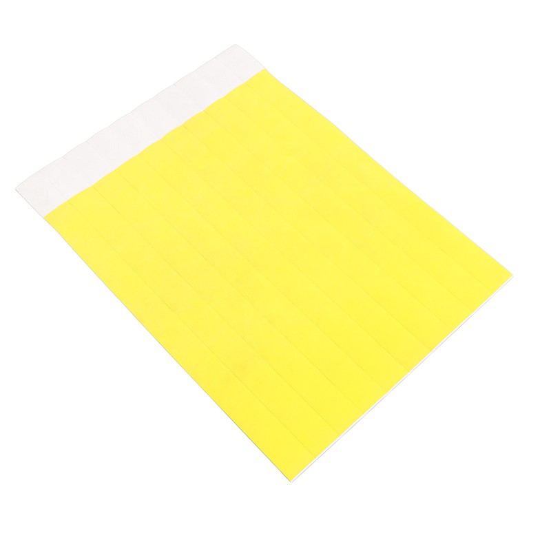 500PCS Paper Wristband Yellow Bracelets Disposable Waterproof Tear Resistant Paper