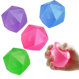 Fidget Toy Stress Cube Squishy Sensory Fidget Toys for Anxiety Stress Relief for Kids Adults Children Teens, High Density Gel Filled - Your Best Mellow and Chill (4 Pack Vibrant Diamond)