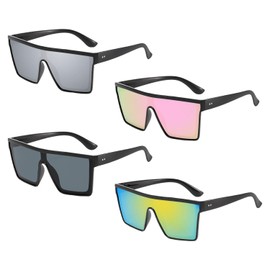 EOWVISN 4 Pieces Of Square Frame Sunglasses, Fashionable Sunglasses, Clothing Accessories, Sun Protection Sunglasses, Outdoor Accessories, Women'S Sunglasses