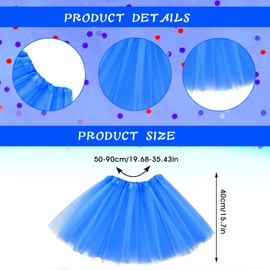 WLLHYF Tutu Skirt 3-Layer Tulle Sequins Star Ballet Dance Skirts Princess Party Costume Tutu Festive Party Costume, blue, Unit size