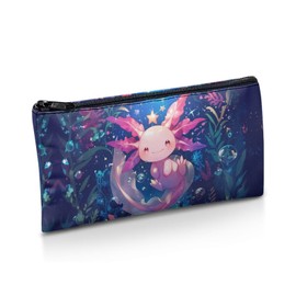 POLERO Cute Axolotl Pencil Case for Girls School Pencil Pouch Slim Zipper Stationery Supplies