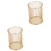 Operitacx 2pcs Gold Round Pen Holder Iron Craft Desktop Makeup